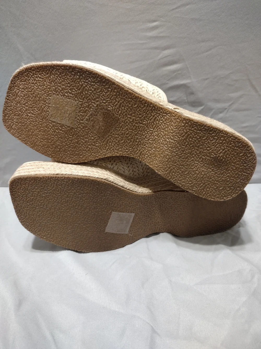 Vodvob Cream Woven Platform Slide Sandals 6.5